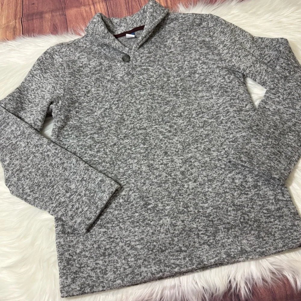 Old Navy Boys Size Large (10-12) Gray Shawl Collar Sweater